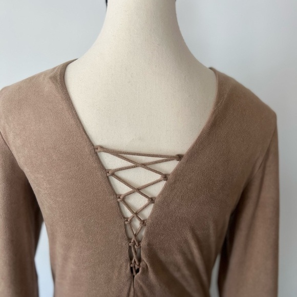 Alexander Wang Faux Suede Lace Up Bodysuit - Picture 4 of 12